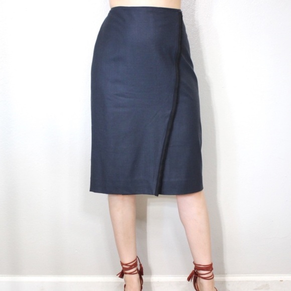 Kit and Ace Navy Blue Pencil Skirt Wool Cashmere Blend Size 4 - Picture 11 of 11